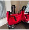 Bolsa de lona de grande capacidade para mulheres, nova primavera e verão 2025, bolsa transversal casual de ombro, bolsa de bolinho de massa Sense de alta qualidade
