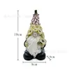 Adornos de Gnomos de Jardín Solares Transfronterizos, Manualidades Decorativas de Resina para Exteriores, Luces Solares de Gnomos Decorativas