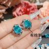 Pendientes de flor de zafiro suizo brillantes de lujo nuevo Camelia chapados en oro de 18 quilates pendientes de diseño de joyería de alta gama para mujer