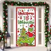Decoración de cubierta de puerta navideña transfronteriza, cortina de puerta del monstruo verde Grinch, colgante de puerta de monstruo navideño, cubierta de puerta de tapiz de Año Nuevo