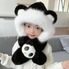 Gorro para niños, bufanda, gorro integrado, forro polar de invierno, grueso, protección para los oídos, conjunto de dos piezas a prueba de viento para niños y niñas.