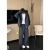 Nuevo conjunto de sudadera con capucha y cremallera doble de punto de alta gama para principios de otoño, sudadera y pantalón de chándal casuales cómodos y elegantes para hombre