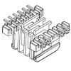Núcleo de transformador EE19 Marco de madera EE20 Bobina de alta frecuencia Ranura múltiple Horizontal 4+6 pines 1933-2