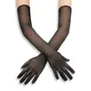 Guantes de Malla de Encaje Sexy para Mujer, 55cm, Elásticos, Tul Transparente, Protección Solar, Etiqueta, Decorativos de Halloween