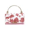 Bolsa de Mão Estilo Retrô Europeu e Americano com Estampa de Vaca Feminina 2025 Verão Nova Textura Ombro Transversal para Trabalho