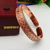 Pulseira Vintage de Cobre Vermelho Transfronteiriça Aliexpress para Homens e Mulheres, Pulseira Aberta Ajustável de Cobre, Pulseira Trançada Enrolada de Cobre Vermelho