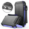 Batería externa solar Amazon transfronteriza 20000mAh resistente para exteriores, doble linterna, portátil, para teléfono móvil