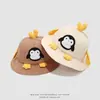 Bonito Sombrero de Bebé Primavera Casual Sombrero de Pescador Dibujo Animado Pingüino Pequeño Personalizado Sombrero de Cubo Infantil Sombrero de Sol de Verano Comercio Exterior