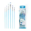Pincel de Arte Azul Pacote com 6 Cerdas de Nylon Pincel Digital para Óleo Transfronteiriço Acrílico Pincel para Tinta a Aquarela DIY Preenchimento