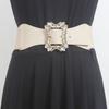 Cinturón para mujer, abrigo, vestido, cinturón decorativo, moda, nuevo, con incrustaciones de diamantes, elástico, chaqueta de plumón para mujer, cintura elástica con sello