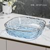 Plato de Frutas Premium con un Diseño Transparente de Lujo Ligero y Borde Dorado, Bandeja de Almacenamiento para Snacks para Sala de Estar y Recepción, Plástico, Resistente a Roturas, Patrón de Ondas de Agua, Plato para Frutas Secas