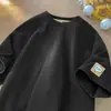 Camiseta de Manga Curta para Meninos, Tecido Waffle, Corte Solto, Peso Pesado, Top de Meia-Manga Juvenil