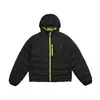 Preenchido com 90% de Penugem de Pato Branco, Estilo Básico com Capuz, Jaqueta Puffer com Capuz Color-Blocking Sem Enchimento de Penugem, Absorção de Calor e Bloqueio de Temperatura 9901