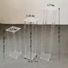 Fornecimento transfronteiriço de suprimentos para casamento, moldura quadrada de acrílico transparente, mesa de casamento, flor, palco, decoração de janela, adereços