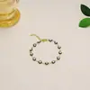 Pulsera Europea y Americana de Ojo de Diablo Colorido de 18K para Niñas, Acero de Titanio de Gama Alta Ojos Azules con Goteo de Aceite, Joyería de Mano de Lujo Accesible