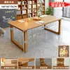 Escritorio para sala de estar, escritorio largo grande para leer y estudiar, mesa de comedor para el hogar, mesa doble larga, estación de trabajo para computadora