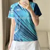 Uniformes de badminton de secagem rápida para homens e mulheres, de manga curta, personalizáveis com logotipo, adequados para team building de tênis de mesa e tênis, uniformes esportivos personalizados para equipes disponíveis para compra em atacado.
