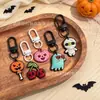 Chaveiro de Borracha Macia em PVC de Desenho Animado para Halloween Fantasma Fofo Abóbora Fivela em Forma de U Pingente Pingente para Sacola de Presente de Festival