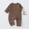 Mameluco de algodón puro para bebé, colección primavera y otoño, mameluco sin costuras de manga larga, mameluco de algodón 95% para recién nacido, pijama de capa base unisex para bebé