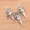 Colgante de pico de calavera con accesorios de aleación de zinc para bricolaje, plata antigua, 12 x 34 mm, dije de animal, accesorios de joyería