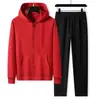 Conjunto de Sudadera de Algodón para Hombres y Mujeres, Traje Deportivo Casual, Conjunto de Dos Piezas con Sudadera con Cremallera, Corte Holgado, Tallas Grandes