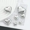 Colgante Hueco de Acero Inoxidable Totalmente Pulido a Mano Corazón de Melocotón Colgante Brillante Collar de Aretes DIY Joyería con Forma de Corazón Venta al por Mayor