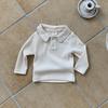 2025 Estilo Coreano Niños Primavera y Otoño Bebé Bebé Encaje Bordado Solapa Manga Larga Camiseta Base Camiseta Ropa Casual para Salir