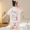 Seda de Hielo 2025 Pijama Nuevo para Niñas Verano Corto Delgado Niñas Niños Grandes Kuromi Ropa para el Hogar Estilo Fresco de Verano