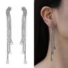 Aretes Kenjie Zirconia Nueva Chapados en Oro Color Oro Zirconio Elegantes Cadena de Garra Fiesta Estilo Europeo y Americano Aretes Atmosféricos para Mujer
