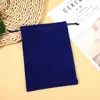 Bolsas de terciopelo con cordón personalizadas, Bolsas de terciopelo a prueba de polvo para almacenamiento de regalos de joyería, Bolsas pequeñas de terciopelo con cordón