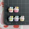 Mini pastel de helado de garra de gato de tamaño pequeño, biberón de amor, accesorios de resina, horquilla, crema, pegamento, accesorios, material de juego de comida