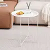 Mesa de centro minimalista de moda para uso doméstico, mesa auxiliar tipo crema para sofá, mesa redonda pequeña para sala de estar y dormitorio, mesa de noche plegable creativa
