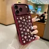 Funda floral de lujo con diamantes de imitación adecuada para Apple 18 Pro Max, funda de teléfono completamente con diamantes de imitación, cubierta protectora moderna anticaída para iPhone 17