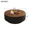 Mesa de centro redonda de pizarra estilo vintage para sala de estar, lujo ligero moderno, madera de nogal antigua simple, juego de diseño italiano