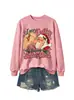 Vi a Dolly besando Amazon eBay sudadera divertida de moda europea para mujer con cuello redondo y mangas largas