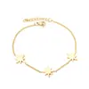 Pulseira Estrela Europeia e Americana Transfronteiriça, Moderna, Simples e Versátil, Pulseira Estrela de Oito Pontas, Corrente, Pulseira de Aço Inoxidável Banhada a Ouro