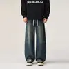 Ropa de Hombre Fengshe / 2026 Otoño-Invierno Nuevo Estilo Americano Holgado Retro Jeans de Guadaña Pantalones Largos para Hombre