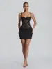 Ins Amazon vestido bandeau de alça fina cor sólida plissado estilo europeu primavera e verão novo