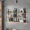 Estantes de hierro para pared para salones de peluquería y uñas, estantes para barberías, estanterías, estanterías de pared, vitrinas de pared para vino