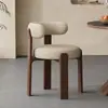 Silla de Comedor Vintage de Madera Maciza Estilo Francés, Silla de Ocio de Gama Alta Específica para Restaurante de Mediados de Siglo, Silla para Uso Doméstico con Respaldo Suave, Silla para Mesa de Comedor