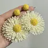 Pendientes Tejidos de Girasol Dulces y Frescos para Mujer Pendientes Estilo Vacaciones Dopamina Pendientes de Moda para Mujer