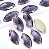 Accesorios de Diamante Irregulares Cosidos a Mano con Borde Biselado de Vidrio Marquise Hebilla Plana Galvanizada Fondo Plano Artículos Creativos para Decoración de Zapatos, Sombreros y Ropa DIY