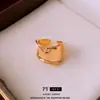 Anillo Abierto Irregular Ancho Estilo Europeo y Americano, Anillo para Dedo Índice Simple y de Moda Tendencia con Diseño Único, Joyería de Mano de Nicho al por Mayor
