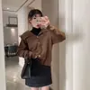 Cárdigan de punto estilo japonés retro con cuello de muñeca para mujer Otoño nuevo diseño con sentido de nicho estilo Chanel abrigo suéter de color liso
