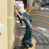 Jeans Rectos de Tiro Bajo Estilo 'Hot Girl' Americano para Mujer 2025 Nuevos Versátiles Anchos y Acampanados, Sueltos y No Ajustados
