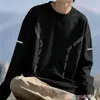 Camiseta Masculina de Manga Comprida Camiseta Íntima Casual Esporte Gola Redonda Manga Comprida Camiseta Masculina Estampada Manga Comprida Camiseta Íntima Camiseta Roupas Masculinas