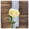 Rosa de Simulación Tallo Único Rosa Redonda Cascada de Flores Pared de Flores Arreglo Floral Flor Artificial Flor de Boda Flor Falsa Fila de Flores en el Suelo