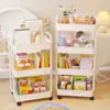 Carrito de Almacenamiento Pequeño con Ruedas, Almacenamiento para Baño, Estante Móvil de Piso para Snacks en Sala de Estar, Almacenamiento de Múltiples Niveles