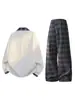 Camisa Polo a Cuadros Estilo Americano Nuevo de Primavera y Otoño Traje Deportivo Casual Pantalones Casuales Rectos Sueltos para Hombre