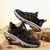 Zapatos de Hombre Estilo Verano Nuevo Transpirables Negros Zapatos de Senderismo para Exteriores Antideslizantes Zapatos Deportivos de Papá Zapatos Casuales para Viaje Zapatos de Malla